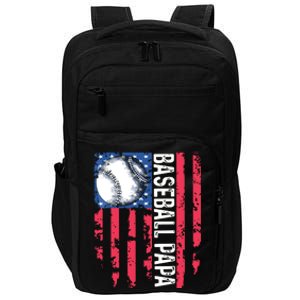 Baseball Papa Tee Coach Fathers Day Impact Tech Backpack