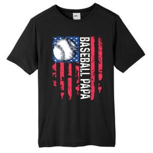 Baseball Papa Tee Coach Fathers Day Tall Fusion ChromaSoft Performance T-Shirt