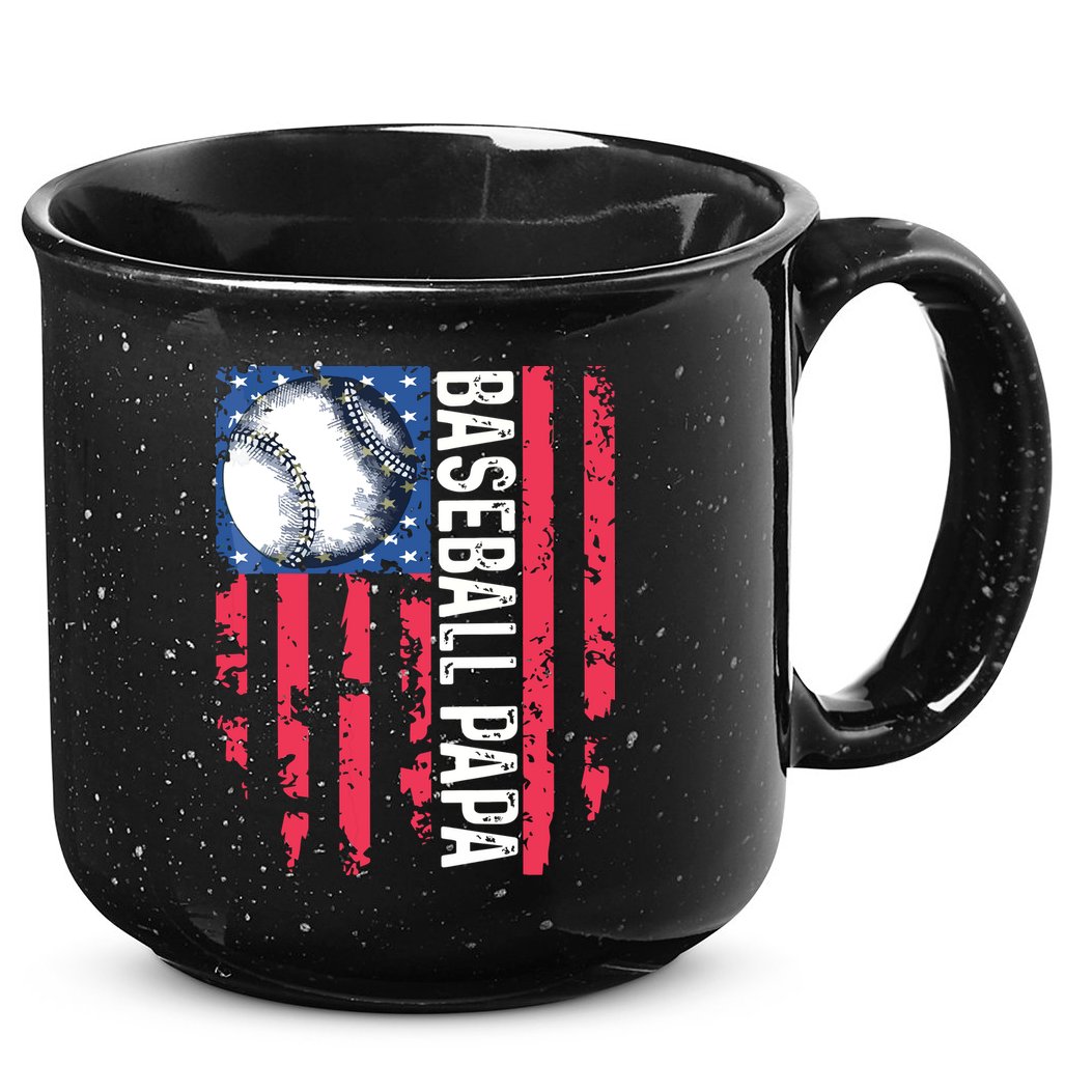 Baseball Papa Tee Coach Fathers Day 15oz Campfire Ceramic Mug