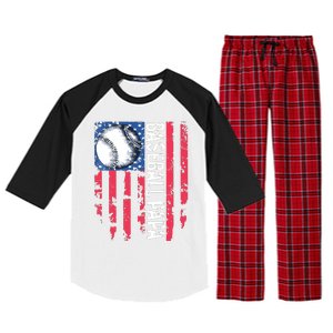 Baseball Papa Tee Coach Fathers Day Raglan Sleeve Pajama Set