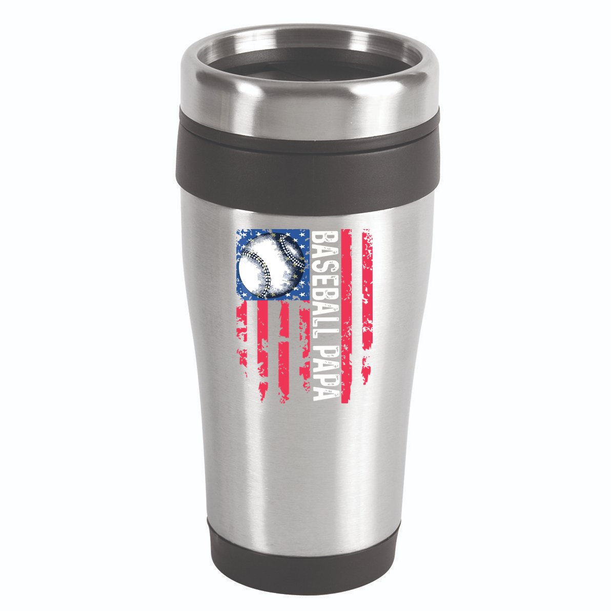 Baseball Papa Tee Coach Fathers Day 16oz Travel Tumbler