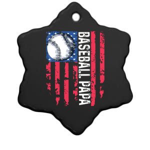 Baseball Papa Tee Coach Fathers Day Ceramic Star Ornament