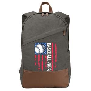 Baseball Papa Tee Coach Fathers Day Cotton Canvas Backpack