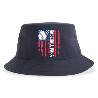 Baseball Papa Tee Coach Fathers Day Sustainable Bucket Hat