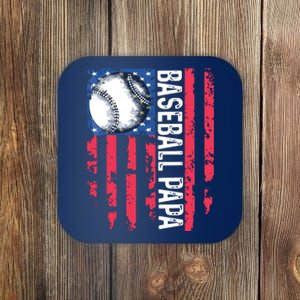 Baseball Papa Tee Coach Fathers Day Coaster