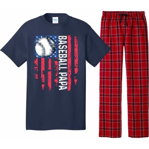 Baseball Papa Tee Coach Fathers Day Pajama Set