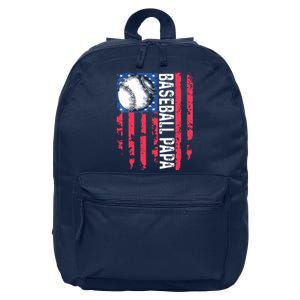 Baseball Papa Tee Coach Fathers Day 16 in Basic Backpack