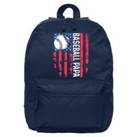 Baseball Papa Tee Coach Fathers Day 16 in Basic Backpack