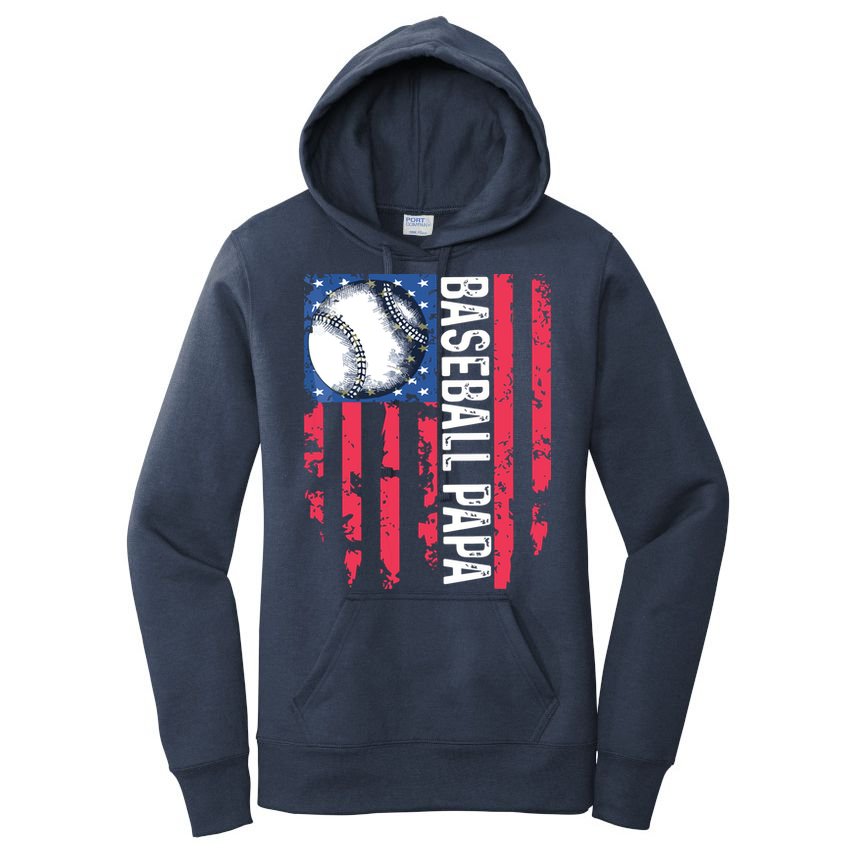 Baseball Papa Tee Coach Fathers Day Women's Pullover Hoodie