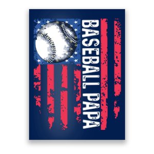 Baseball Papa Tee Coach Fathers Day Poster