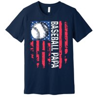 Baseball Papa Tee Coach Fathers Day Premium T-Shirt