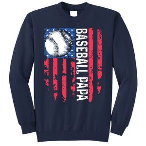 Baseball Papa Tee Coach Fathers Day Tall Sweatshirt