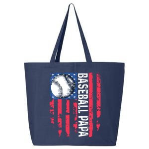 Baseball Papa Tee Coach Fathers Day 25L Jumbo Tote