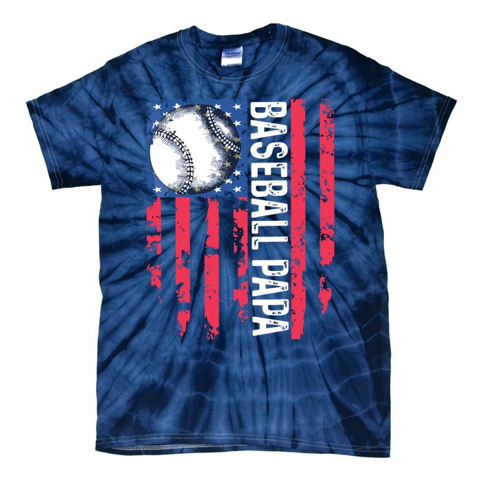 Baseball Papa Tee Coach Fathers Day Tie-Dye T-Shirt