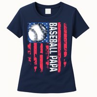 Baseball Papa Tee Coach Fathers Day Womens T-Shirt