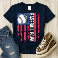 Baseball Papa Tee Coach Fathers Day Womens T-Shirt