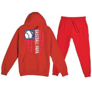 Baseball Papa Tee Coach Fathers Day Premium Hooded Sweatsuit Set