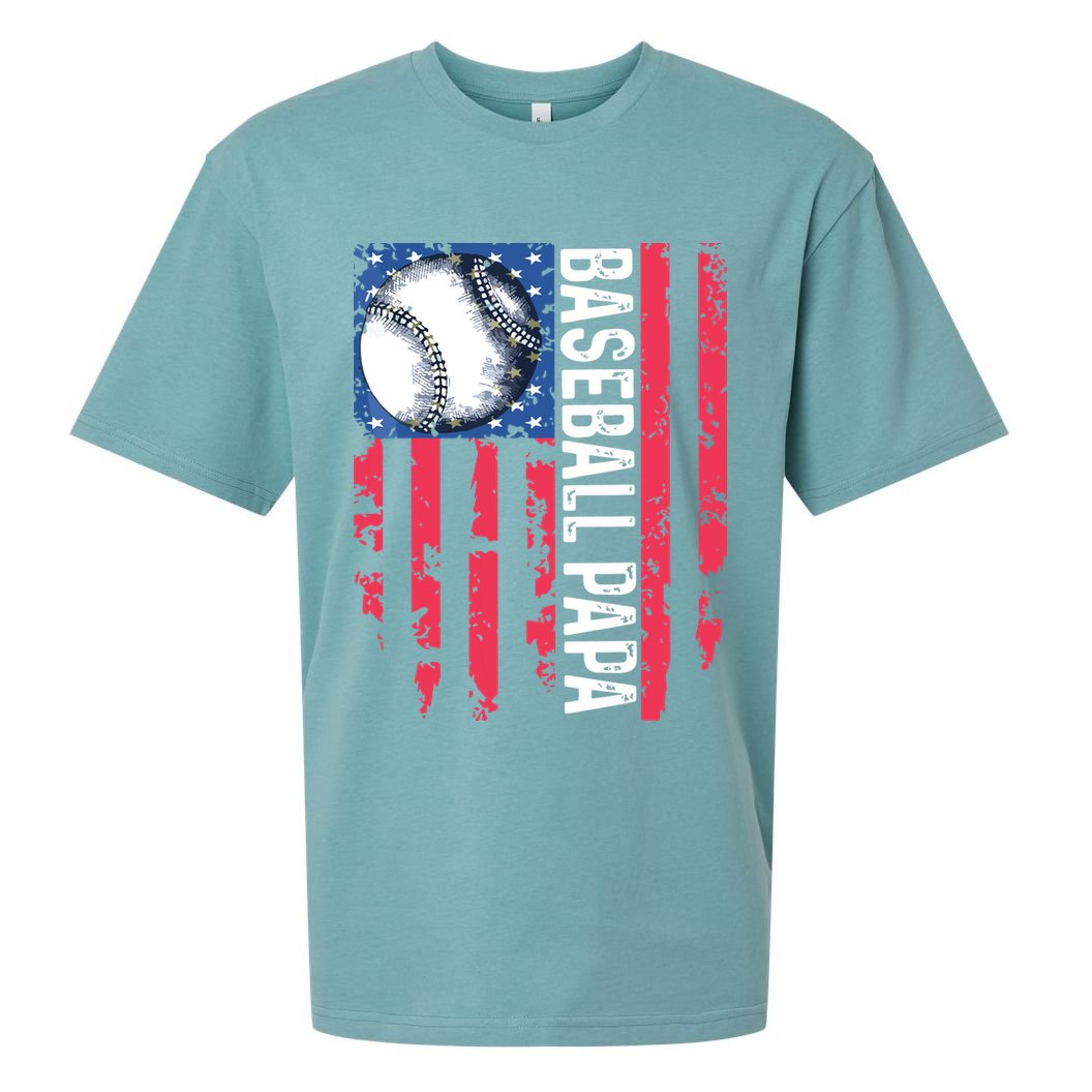 Baseball Papa Tee Coach Fathers Day Sueded Cloud Jersey T-Shirt