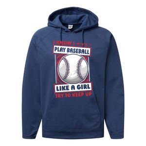 Baseballer Player Team Sport Gift Baseball Great Gift Performance Fleece Hoodie