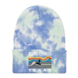 Bolivar Peninsula Texas Surfing Souvenir Meaningful Gift Tie Dye 12in Knit Beanie