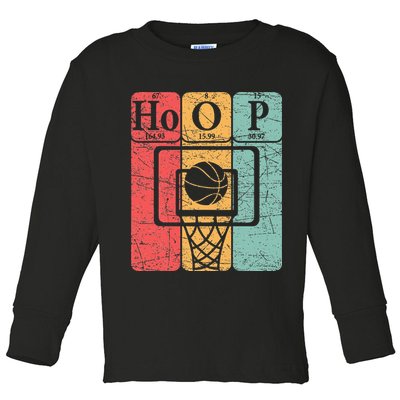 Basketball Periodic Table Elements Science Nerd Basketballer Toddler Long Sleeve Shirt