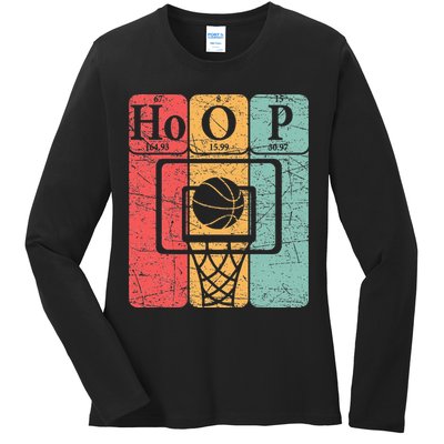 Basketball Periodic Table Elements Science Nerd Basketballer Ladies Long Sleeve Shirt