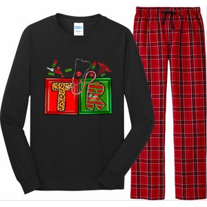 Buffalo Plaid Tr Nurse Christmas Stethoscope Xmas Pajama Gift Long Sleeve Pajama Set