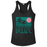 Belize Palm Trees Surf Vintage Retro Souvenir Ladies PosiCharge Competitor Racerback Tank