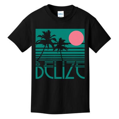 Belize Palm Trees Surf Vintage Retro Souvenir Kids T-Shirt