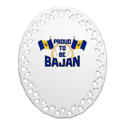 Barbados Proud To Be Bajan Ceramic Oval Ornament