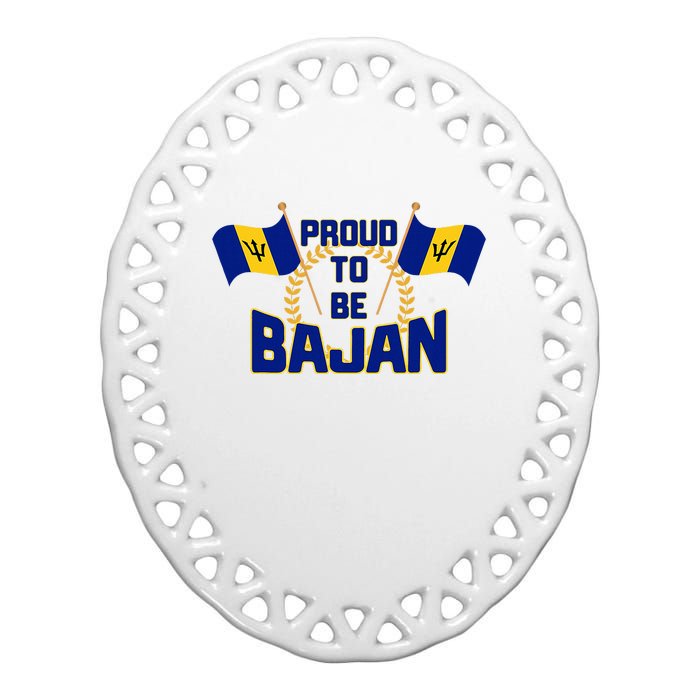 Barbados Proud To Be Bajan Ceramic Oval Ornament