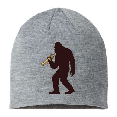 Bigfoot Playing Trumpet Music Funny Musical Instruments Sustainable Beanie