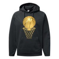 Basketball Player Trophy Game Coach Sports Lover Performance Fleece Hoodie