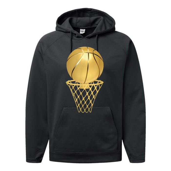 Basketball Player Trophy Game Coach Sports Lover Performance Fleece Hoodie