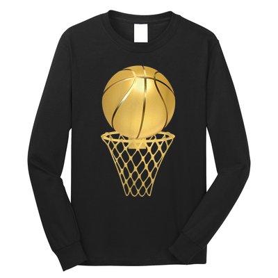 Basketball Player Trophy Game Coach Sports Lover Long Sleeve Shirt