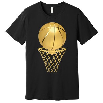 Basketball Player Trophy Game Coach Sports Lover Premium T-Shirt