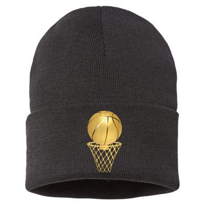 Basketball Player Trophy Game Coach Sports Lover Sustainable Knit Beanie