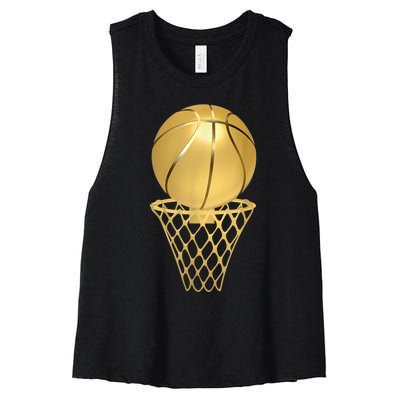 Basketball Player Trophy Game Coach Sports Lover Women's Racerback Cropped Tank