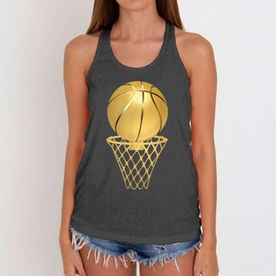 Basketball Player Trophy Game Coach Sports Lover Women's Knotted Racerback Tank