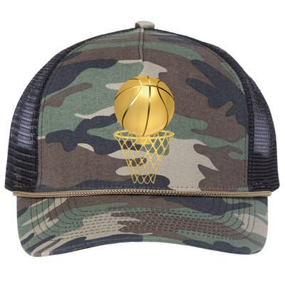 Basketball Player Trophy Game Coach Sports Lover Retro Rope Trucker Hat Cap