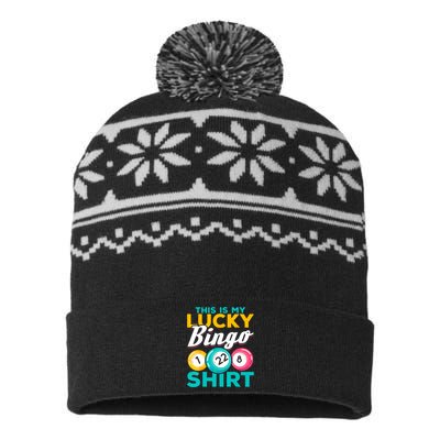 Bingo Player This Is My Lucky Bingo Funny Bingo USA-Made Snowflake Beanie