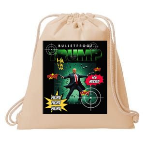 Bullet Proof Trump You Missed Comic Book Drawstring Bag