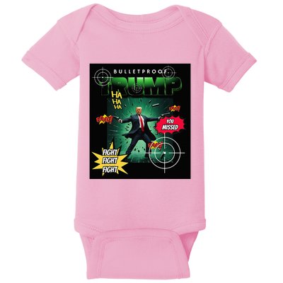Bullet Proof Trump You Missed Comic Book Baby Bodysuit