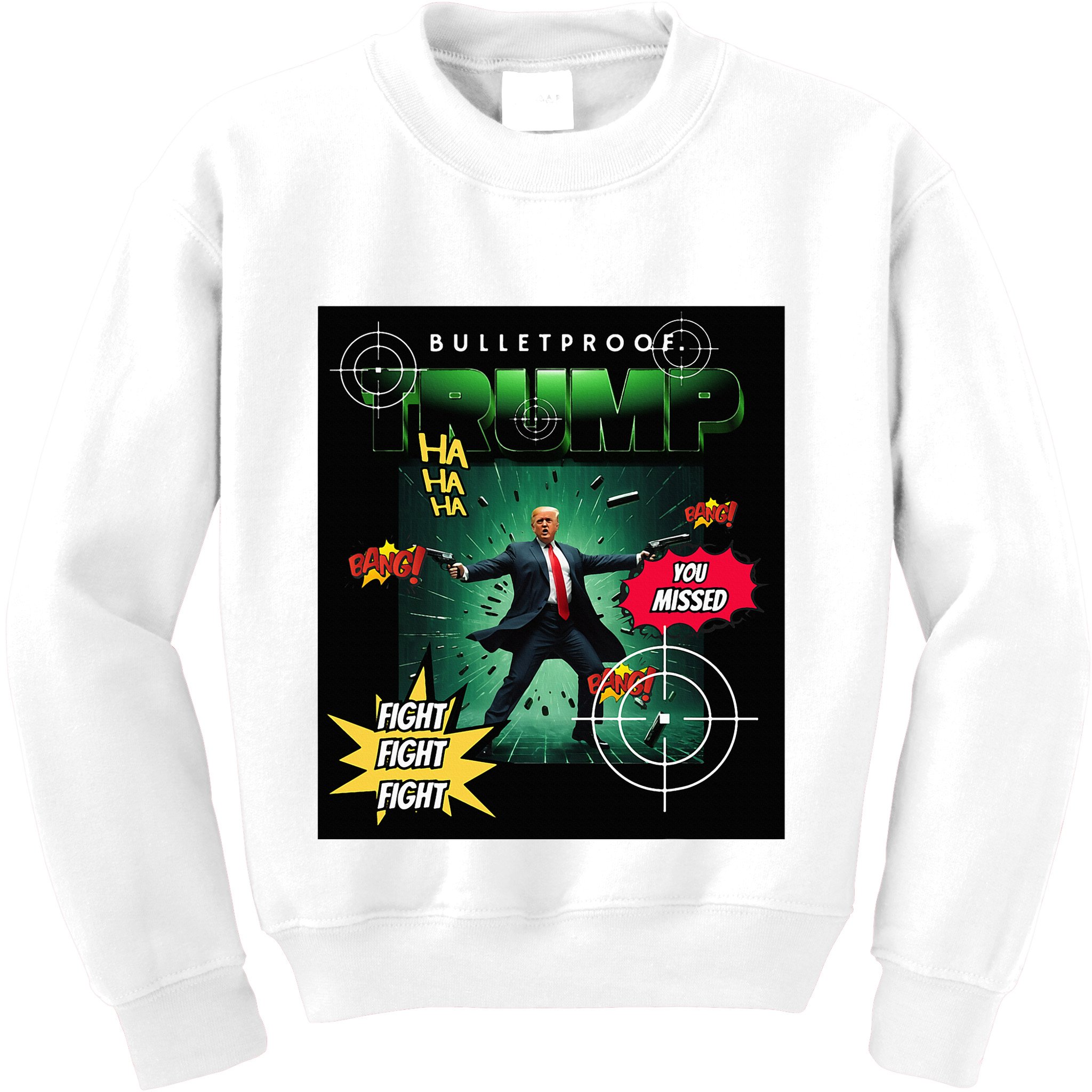 Bullet Proof Trump You Missed Comic Book Kids Sweatshirt