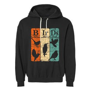 Birds Periodic Table Elements Birdwatching Ornithology Garment-Dyed Fleece Hoodie