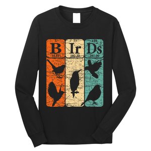 Birds Periodic Table Elements Birdwatching Ornithology Long Sleeve Shirt