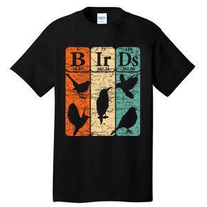 Birds Periodic Table Elements Birdwatching Ornithology Tall T-Shirt