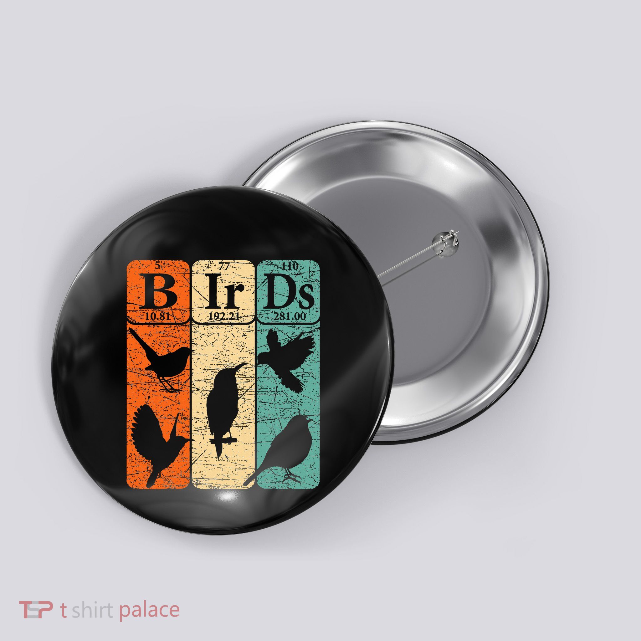 Birds Periodic Table Elements Birdwatching Ornithology Button