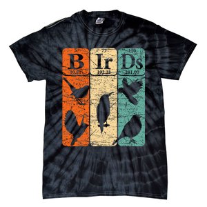 Birds Periodic Table Elements Birdwatching Ornithology Tie-Dye T-Shirt