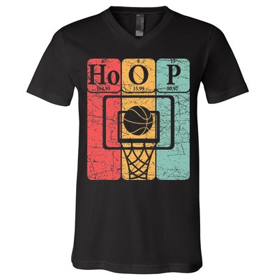 Basketball Periodic Table Elements Science Nerd Basketballer V-Neck T-Shirt